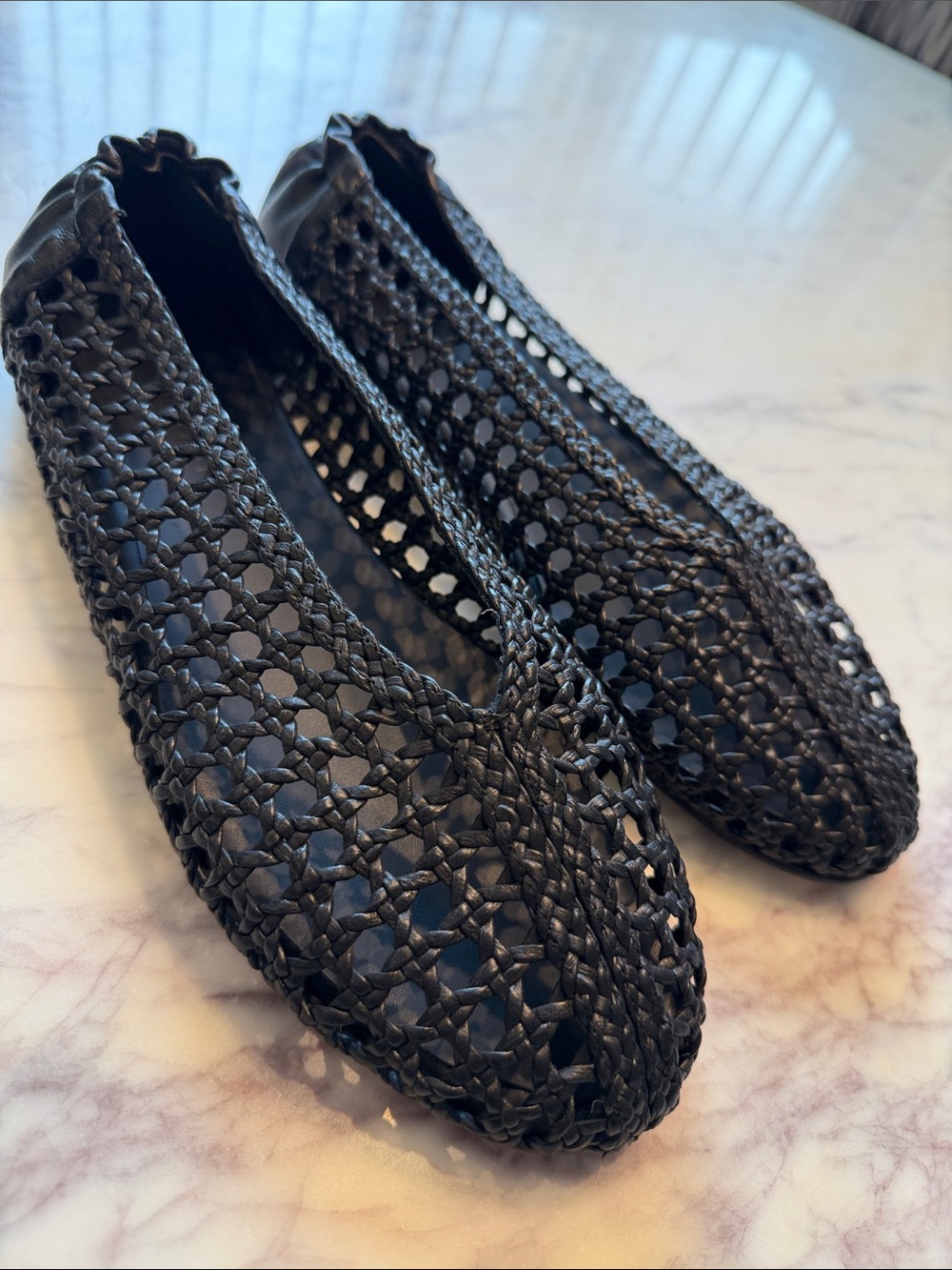 Freda Salvador Riley Black Woven Slip-On Ballet Flats